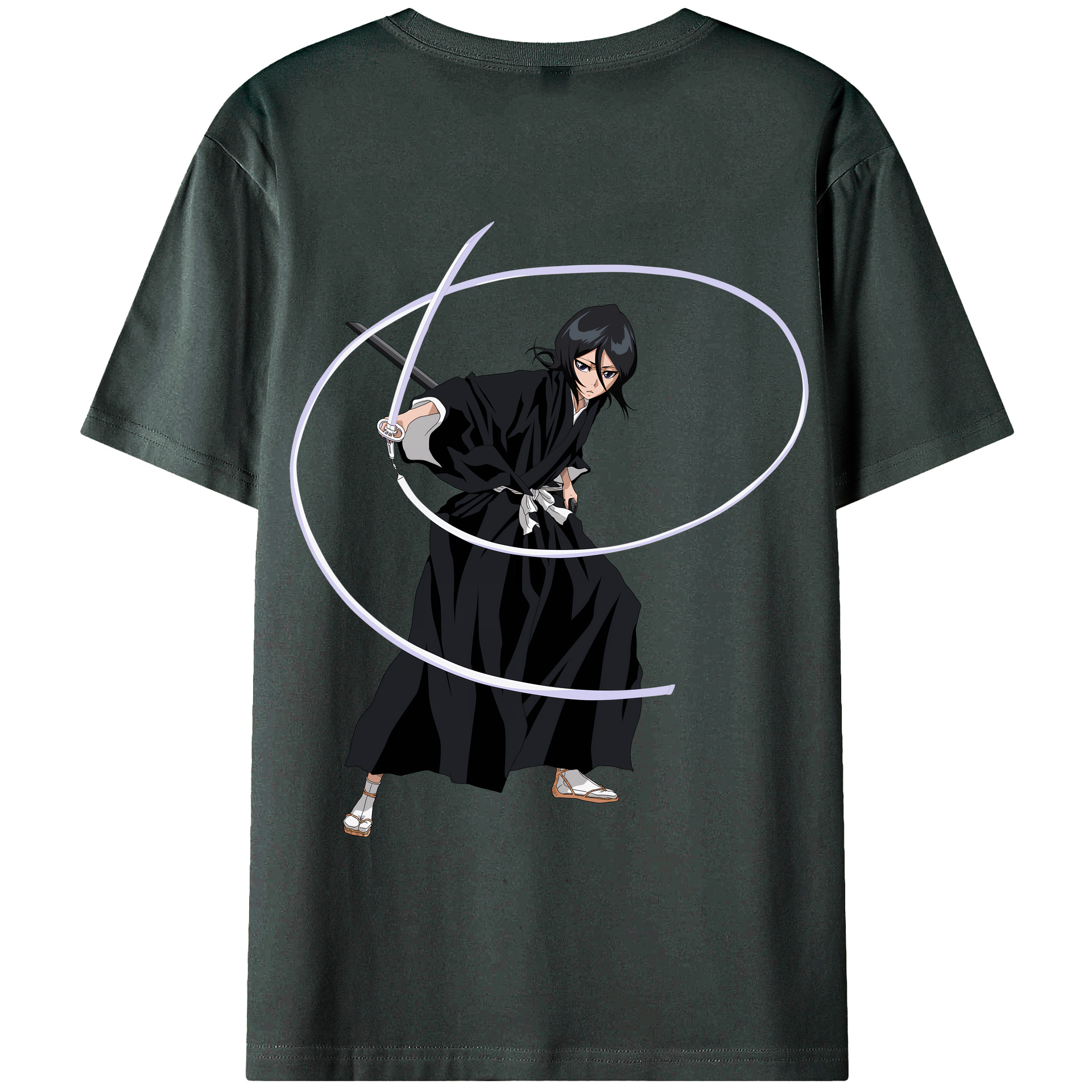 （画像用） ブリーチ 朽木ルキア BLEACH Kuchiki Rukia 綿100％ メンズ半袖Tシャツ（バックプリント） 通気性